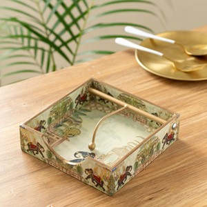 ที่ใส่กระดาษเช็ดปากไม้ชีแชมแกะสลักด้วยมือ - ผู้จัดจำหน่ายขายส่ง - Product Image 2