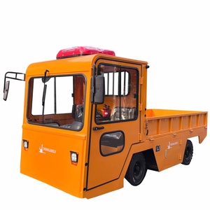 Kendaraan transportasi Flatbed listrik kustom dengan kabin dan pendingin udara muatan tugas berat - Product Image 1