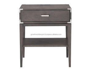 Mesita de Noche Rústica de Madera Maciza con Cajón y Estante |   Mesa Auxiliar Industrial para Cama |   Mesa Auxiliar para Dormitorio, Modelo 2026 - Product Image 4