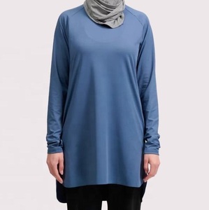 Breathable Modest Sportswear Yoga T-Shirt Summer Fall Slimming Running Fitness Unisex Solid Color Islamic T-shirts Waterproof - Product Image 6