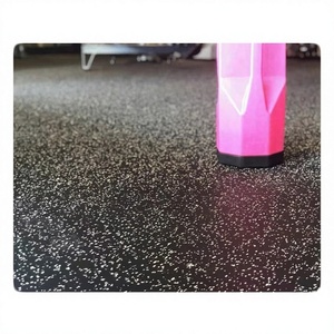 Revêtement de sol en vinyle caoutchouté antidérapant, insonorisant et absorbant les chocs, en rouleau, pour intérieur, imperméable, pour salle de sport, noir - Product Image 2