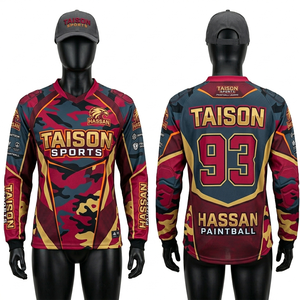 Camiseta de Paintball para Mujer, Premium, 180 GSM, Tela de Poliéster Interlock, Diseño de Paneles Azul Grisáceo, Coderas Acolchadas, Logotipo Personalizado por Sublimación - Product Image 4