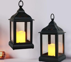 Nouvel ensemble de 2 lanternes à bougies vintage marocaines décoratives Bright Zeal avec bougie LED sans flamme vacillante de qualité supérieure - Product Image 2