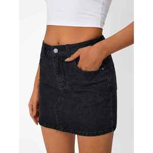 2026 Cute <b>Jean</b> Short Mini Skirt Women Button Decoration Slit Bow Summer Fashion Pockets Queen-Sized Denim - Product Image 2