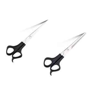 Plastics Handle <b>Barber</b> Scissors <b>Set</b> 5.5" <b>Barber</b> Razor Cutting Shear With German Stainless Steel Scissor Kit With Comb - Product Image 4