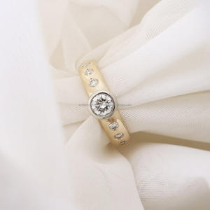 IGI/GIA Lab Grown Cut Diamond Vintage 14k Jaune Bague de mariage/fiançailles unisexe en or blanc fin Bague d'anniversaire digne de fête - Product Image 4