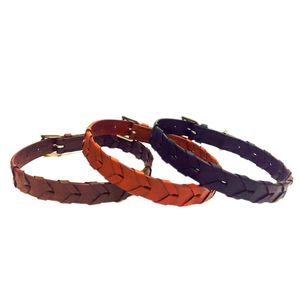 Collares de Cuero Trenzado para Perros, Hechos a Mano, de Cuero Genuino, Ajustables, Duraderos, Clásicos y Elegantes, Suministro al por Mayor OEM - Product Image 3