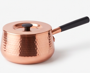 Rose Gold Copper Utensils Metal Sauce <b>Pan</b> With Attach Aluminium <b>Handle</b> And Lid For Kitchenware Hotel Restaurant - Product Image 1