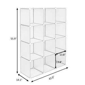 Étagère de rangement à 12 cubes en métal, plastique et rotin pour armoire et placard - Product Image 6