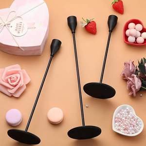 Juego de 3 Portavelas Negros Elegantes, Portavelas de Metal Clásico para Decoración de Mesa de Boda o Hogar, Ecológicos y Duraderos - Product Image 1