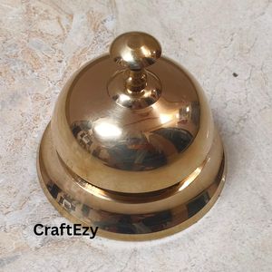 Campana de Servicio de Latón Resistente con Grabado Detallado y Sonido Fuerte para Recepción de Hotel, Mostrador y Uso en Mesa de Oficina - Product Image 6