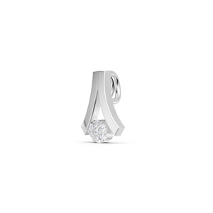Pendentif en or et diamant, breloque ronde en forme de barre, bijou élégant pour femme, cadeau pour fête ou mariage, avec ruban en or blanc et nœud - Product Image 2