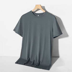 T-shirt Homme Manches Courtes en Soie de Mûrier Glacée de Haute Qualité, Col Rond Personnalisé, Fin et Frais, Style Coréen - Product Image 4