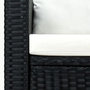 Grande Set da Pranzo Modulare da Giardino in Polyrattan Nero, Arredamento per Patio - Product Image 4