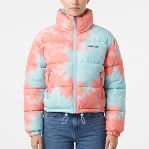 Women's Custom Printed <b>Belted</b> Puffer Jacket Quilted Hooded Winter Coat Warm Padded Outdoor Casual Fashion Outerwear Cold Weather - Product Image 1