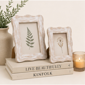 Fine Quality White Wooden Photo <b>Frame</b> with Wavy Edge Tabletop Standing <b>Vintage</b> <b>Picture</b> <b>Frame</b> for Home Decor Wholesale Price - Product Image 2