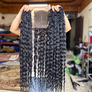 Extensions de cheveux naturels vietnamiens de haute qualité, ondulés, avec closure en dentelle, perruques en cheveux humains, lace front - Product Image 3