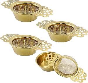 Luxury Brass <b>Tea</b> Infuser <b>Set</b> with Drip Bowl Factory Wholesale Price Handmade Loose Leaf Herbal <b>Tea</b> Brewing Tool - Product Image 3