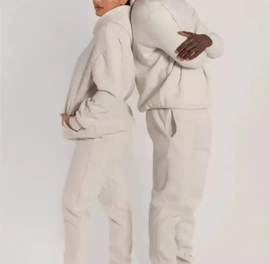 <b>Men</b> & Women Sweat Suit Set Hooded Sweatshirt and <b>Tapered</b> <b>Jogger</b> Pants Comfortable Casual Loungewear OEM Custom Logo Wholesale - Product Image 3