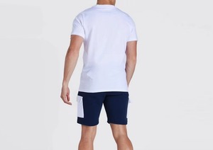 Men's Polyester/Cotton O-<b>Neck</b> Casual Sports T-Shirt Set Eco-Friendly Fleece Quick Dry <b>Light</b> Breathable Collar Fit Summer Set - Product Image 4