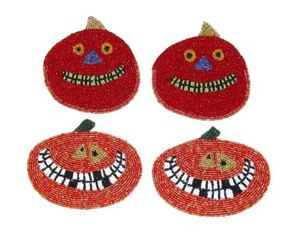 CRYSTAL CRAFT Find similar icon Jaunty Tri-Color Glass <b>Beads</b> & Fabric Round Hand Embroidered Premium Quality Beaded Coaster <b>Set</b> - Product Image 5