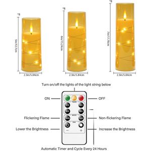 Set di 12 Candele LED Senza Fiamma con Timer, Atmosfera Romantica, Decorazione per la Casa, Candele Acriliche Stabili con Effetto Tremolante - Product Image 3
