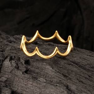 Trendy Minimalist 925 Sterling Silver Crown <b>Ring</b> 18K Gold Plated Eternity Vermeil Daily Wear Fine <b>Stacking</b> Jewelry Wedding Party - Product Image 1