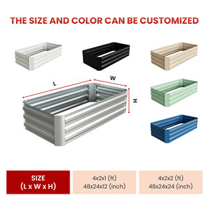 Jardinera Elevada de Acero Galvanizado para Exteriores, Caja de Cultivo para Vegetales, Fábrica en Vietnam GB001 - Product Image 2