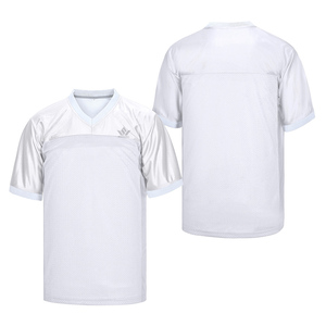 Men's White American Football Jersey V-Neck Short Sleeve Breathable Mesh Polyester Custom Team Uniform Adult Regular Fit - Product Image 1