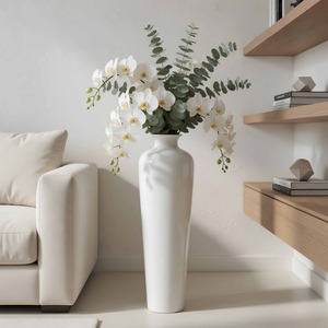 Interior Favorite Minimalist White Floor <b>Vase</b> 62cm <b>Ceramic</b> Decorative <b>vase</b> for Living Room Home Decoration - Product Image 5