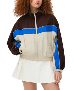 Chaqueta Corta de Moda con Logotipo Personalizado para Mujer, Chaqueta Cortavientos de Nailon con Cierre y Tela Arrugada, Chaqueta Cortavientos de Talla Grande para Mujer - Product Image 3