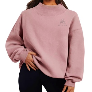 Oferta Destacada: Sudadera Oversize Premium de Cuello Alto Estilo Urbano, Color Blanco Roto, de Algodón Afelpado, Ajuste Holgado, Casual de Invierno, Personalizable - Product Image 5
