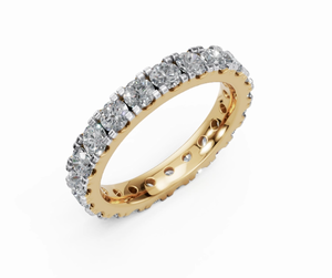 Bague d'éternité de luxe en or rose pour femme, 2.100 carats de diamants de laboratoire, 21 pièces, taille brillant, pour mariage et anniversaire, empilable - Product Image 5