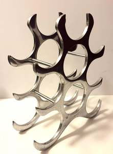 Support à bouteilles de vin en métal doré, design pour la maison, outil de bar durable pour la décoration de fête, support à bouteilles de vin géométrique autoportant - Product Image 5