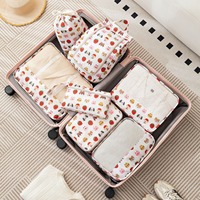 Ensemble de 7 sacs de rangement de voyage imprimés personnalisés pour valises, vêtements et organisateurs de bagages, cubes de rangement, accessoires de voyage