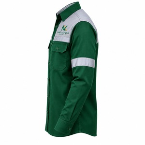 Ropa de Trabajo para Hombre, Camisa de Trabajo Verde Grisácea, Transpirable, Manga Larga, Uniforme de Seguridad, Bolsillos Reflectantes - Product Image 6
