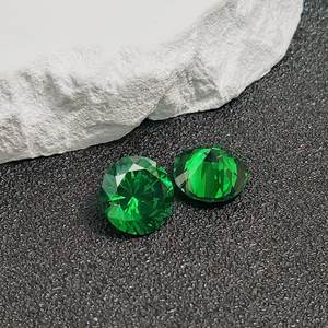 Esmeralda natural redonda facetada, corte brillante, verde medio, esmeralda suelta, varios tamaños, para joyería al por mayor - Product Image 1