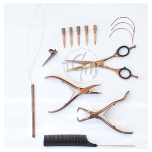 Kit d'outils professionnels pour extensions de cheveux : pinces en acier inoxydable, aiguille, crochet, fil et perles pour usage quotidien en salon - Product Image 5