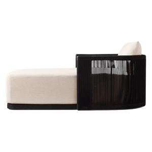 Chaise longue moderne en teck noir avec accoudoirs, chaise longue d'extérieur moderne avec coussin confortable, meubles OEM personnalisés - Product Image 2