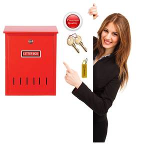 Boîte aux lettres murale extérieure en métal durable et antirouille pour usage postal et résidentiel avec finition protectrice - Product Image 2