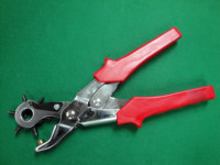 DANKING DK-376 - Alicates Perforadores de Cuero de Acero al Carbono de Alta Resistencia con Mango Giratorio de Plástico y 1 Año de Garantía