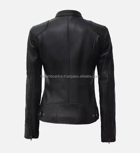Chaqueta de cuero de alta calidad para mujer, chaqueta genuina de cuero Pu, diseño personalizado a granel para mujer, ropa de invierno, último diseño - Product Image 3