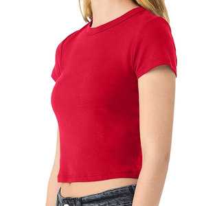 T-shirt de sport pour femme, col rond, coupe courte, respirant, coupe régulière, épaules tombantes, éco-responsable, en Spandex/Coton - Product Image 3