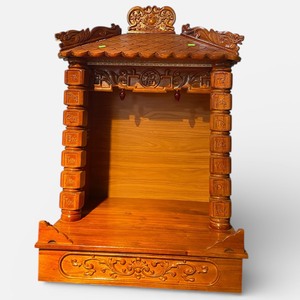 Altar de pared dedicado para la abuela ancestral, tallado en madera de Toona, ligero y diseñado para el culto del Feng Shui. - Product Image 6