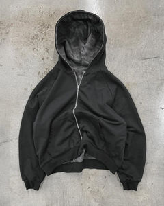 Sweat-shirts à capuche réversibles pour hommes avec impression personnalisée, épaules tombantes, haute qualité, noirs, zippés - Product Image 5