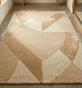 Alfombra Exclusiva Hecha a Mano con Mechones de Lana, Antideslizante, de Pelo Medio, Diseño Geométrico Abstracto Moderno, Alfombra Suave y Lujosa para Sala de Estar - Product Image 1
