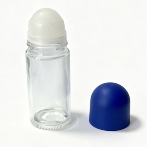 Botella de Vidrio Transparente de 30/50 ml con Tapa Azul, Envase Recargable con Rodillo para Aceite Esencial, Perfume, <span class=keywords><strong>Desodorante</strong></span>, Cuidado de la Piel - Product Image 2