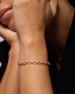 Brazalete de cadena con diamantes cultivados en laboratorio, delicado y llamativo, para uso diario, para mujer, al por mayor, oro macizo de 14K - Product Image 2