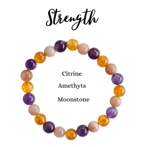 Natural <b>Crystal</b> Smooth and Polished 8mm Gemstone <b>Beaded</b> Enhances STRENGTH Bracelet Healing Gemstone Bracelet Intention - Product Image 1