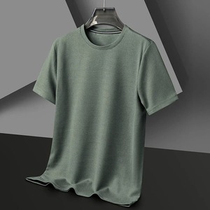 Short sleeved Polo <b>shirt</b> Short sleeved <b>Waffle</b> Solid Polo <b>shirts</b> for men round neck top cotton daily short sleeved T <b>shirt</b> - Product Image 5